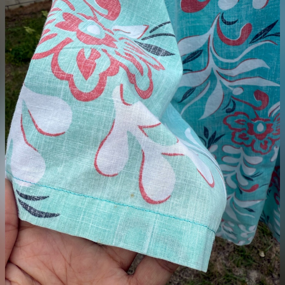 Reyn Spooner Floral Teal Men's Shirt - Picture 5 of 8